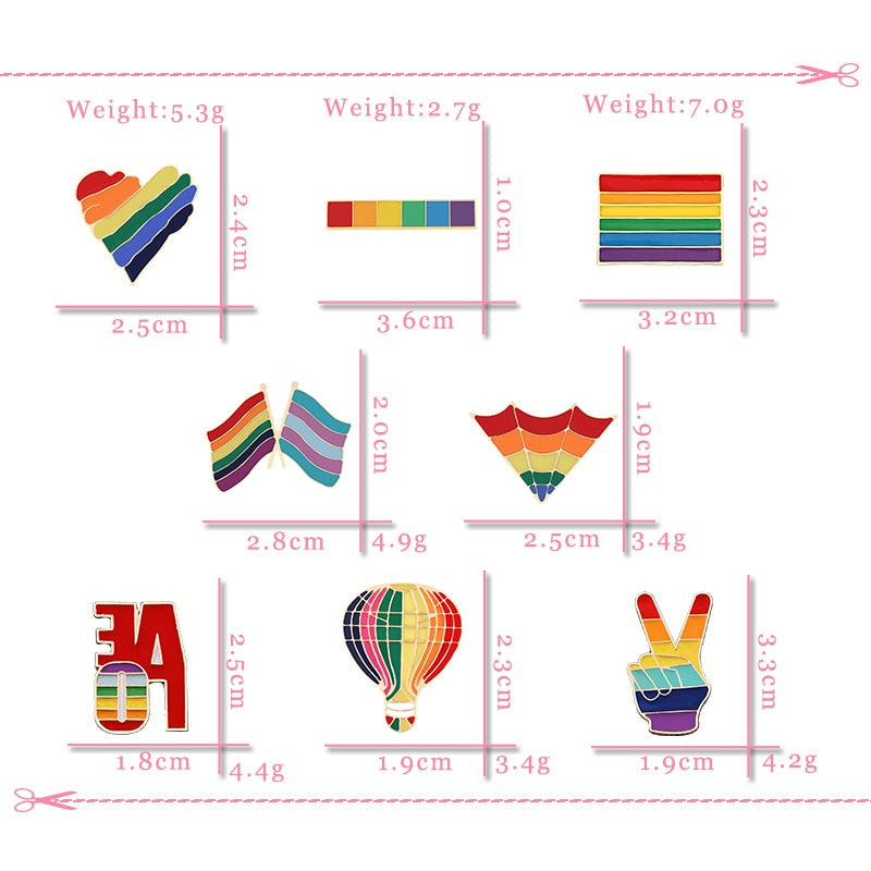 Enamel Pins - LGBTQIA+ Queer Pride Rainbow Pin Badges