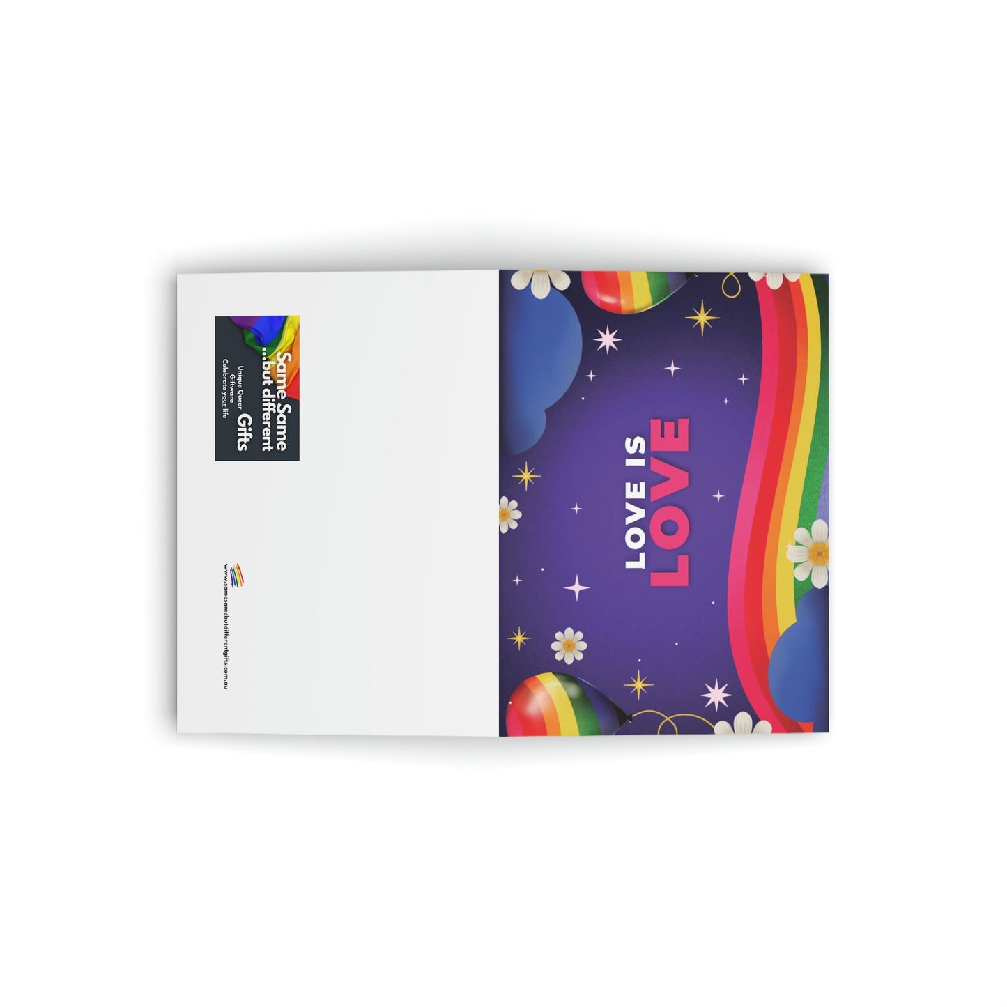 Blank Greeting Card - Purple Love Is Love - LGBTQIA+ Queer Pride Blank Greeting Card
