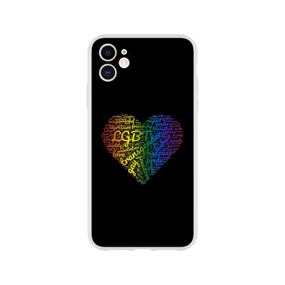 Mobile Phone Case - Bright Heart Pride Flexi Phone Case - LGBTQIA+ Queer