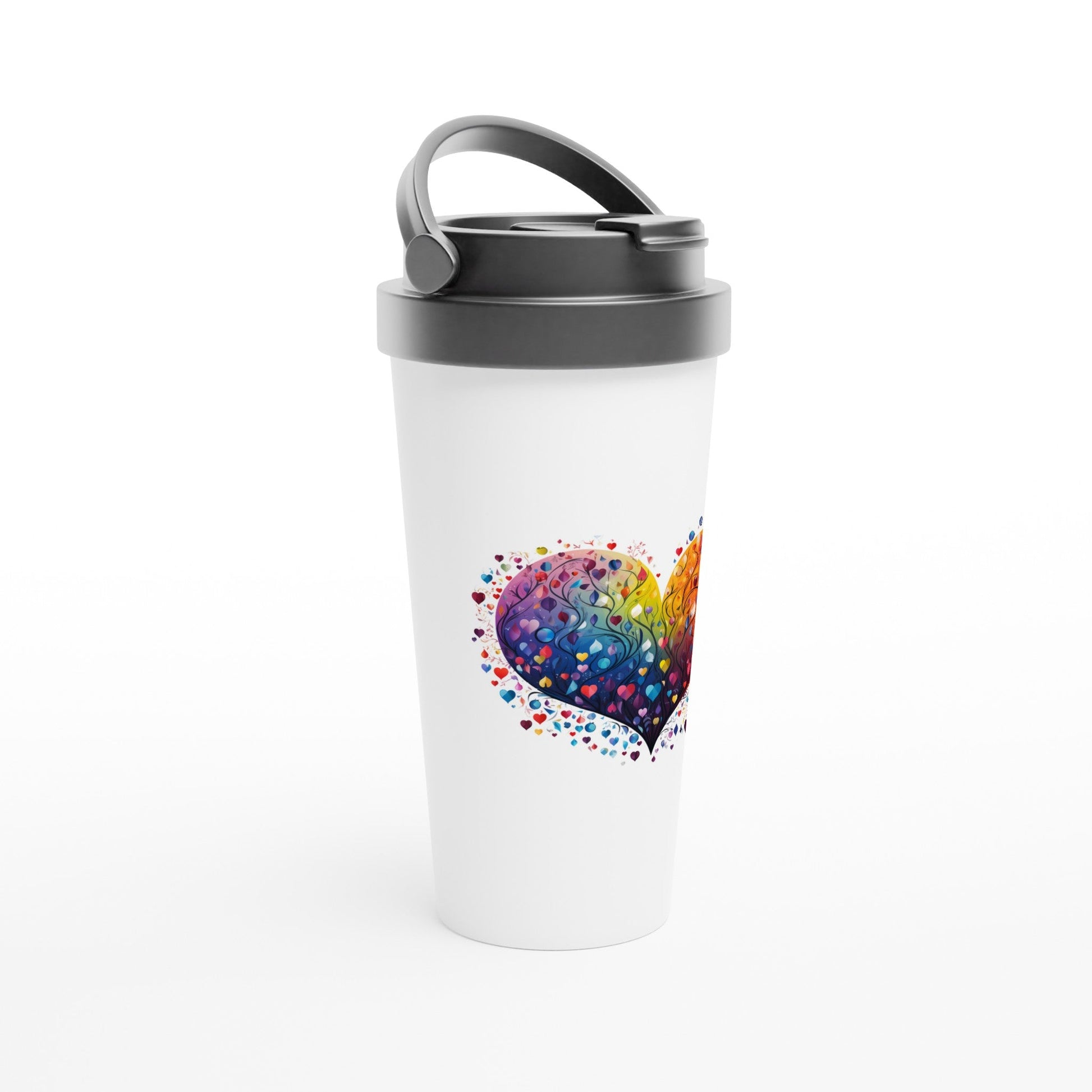 Travel Mug - Pride Heart 15oz Stainless Steel Travel Mug