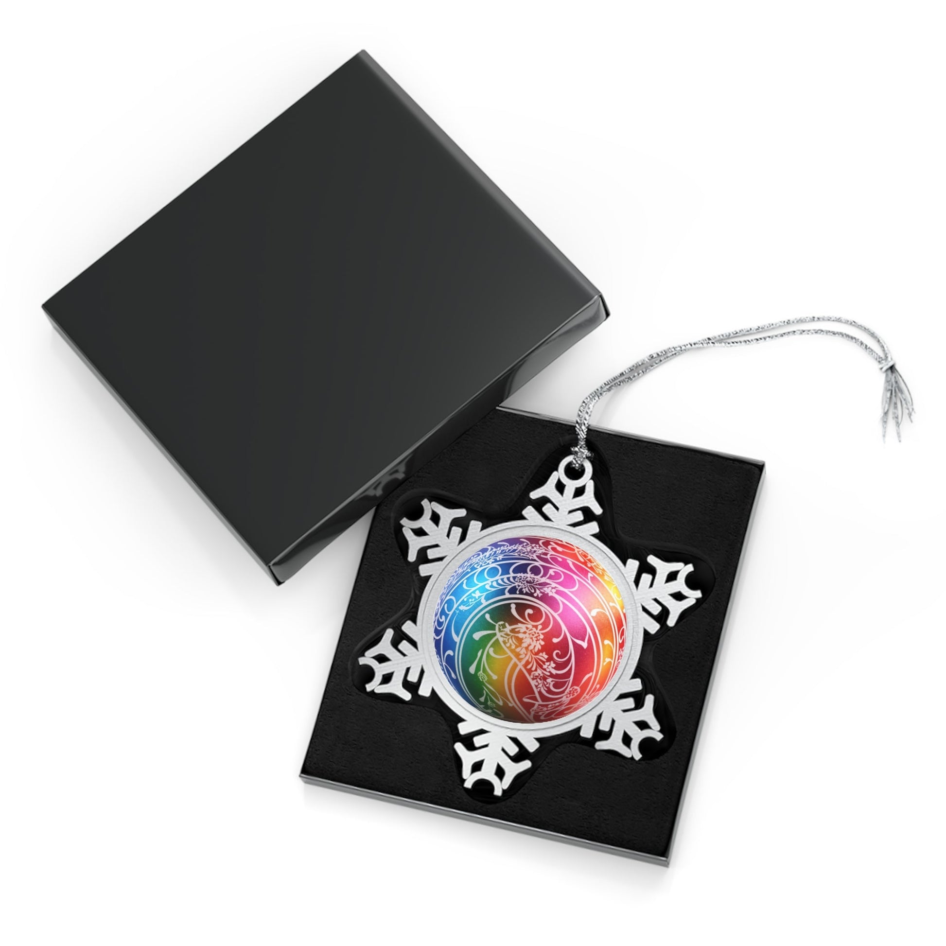 Home Decor - Fluid And Frosty LGBTQIA+ Queer Pewter Snowflake Ornament