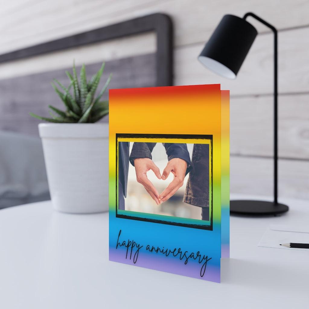 Greeting Card - Rainbow Heart Anniversary Card