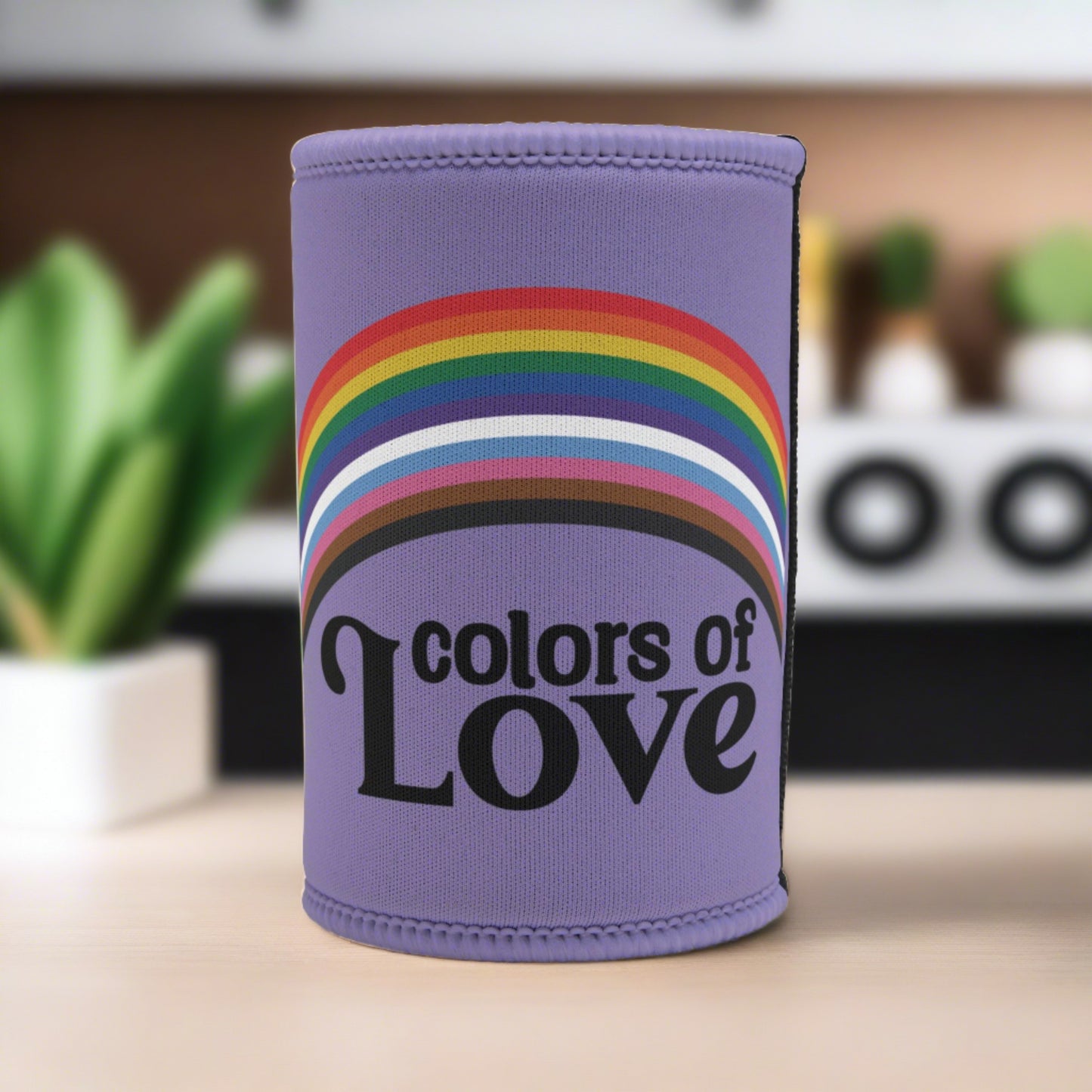 LGBTQIA+ Queer Colors of Love Stubby Cooler