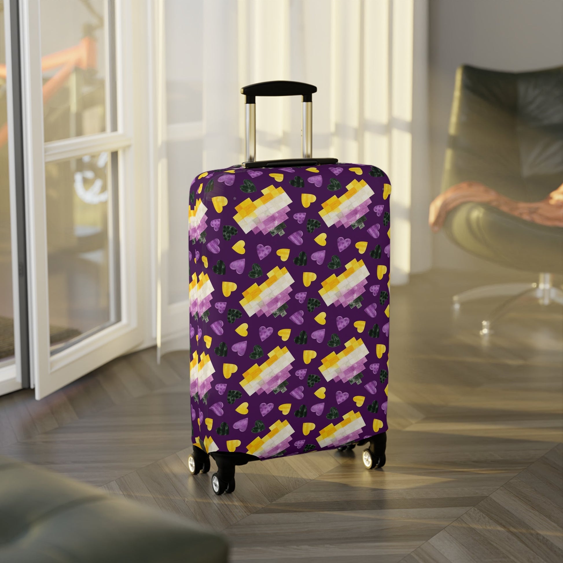 Enby Heart Pride LGBTQIA+ Luggage Cover