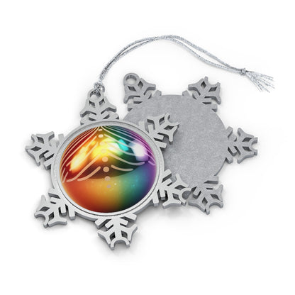 Home Decor - Rainbow Resplendence LGBTQIA+ Queer Pewter Snowflake Ornament