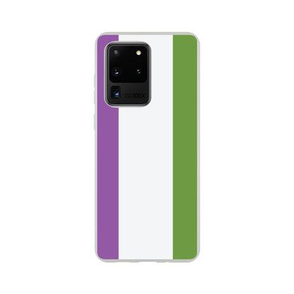 Mobile Phone Case - Genderqueer Pride Flag Flexi Phone Case - LGBTQIA+ Queer