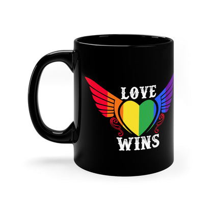 Mug - LGBTQIA+ Queer Wings Of Love 11oz Black Mug