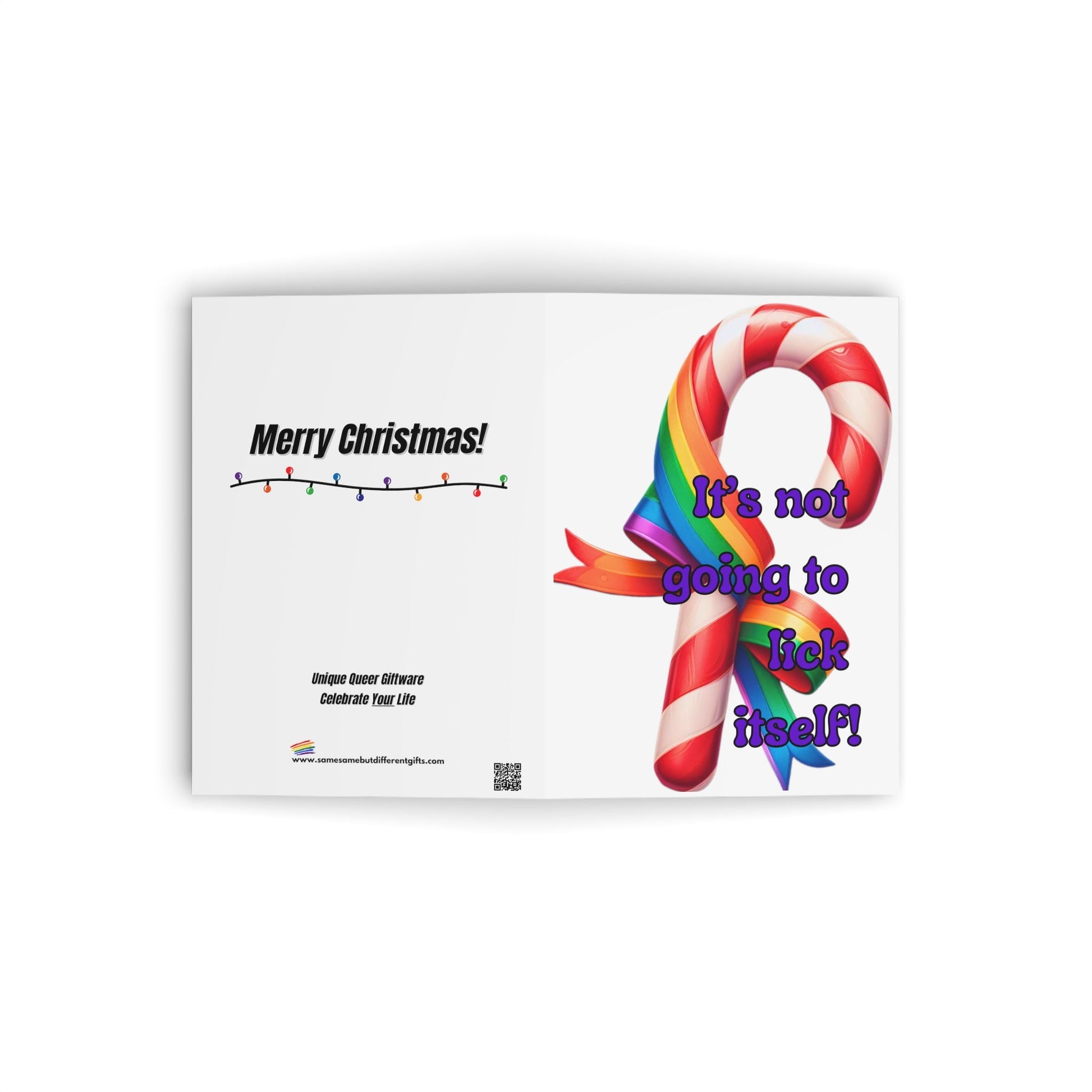 Greeting Card - LGBTQIA+ Queer Lick Itself Christmas Greeting Cards