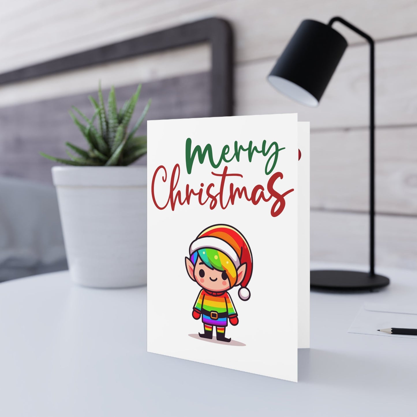 Greeting Card - LGBTQIA+ Queer Pride Elf Christmas Greeting Card