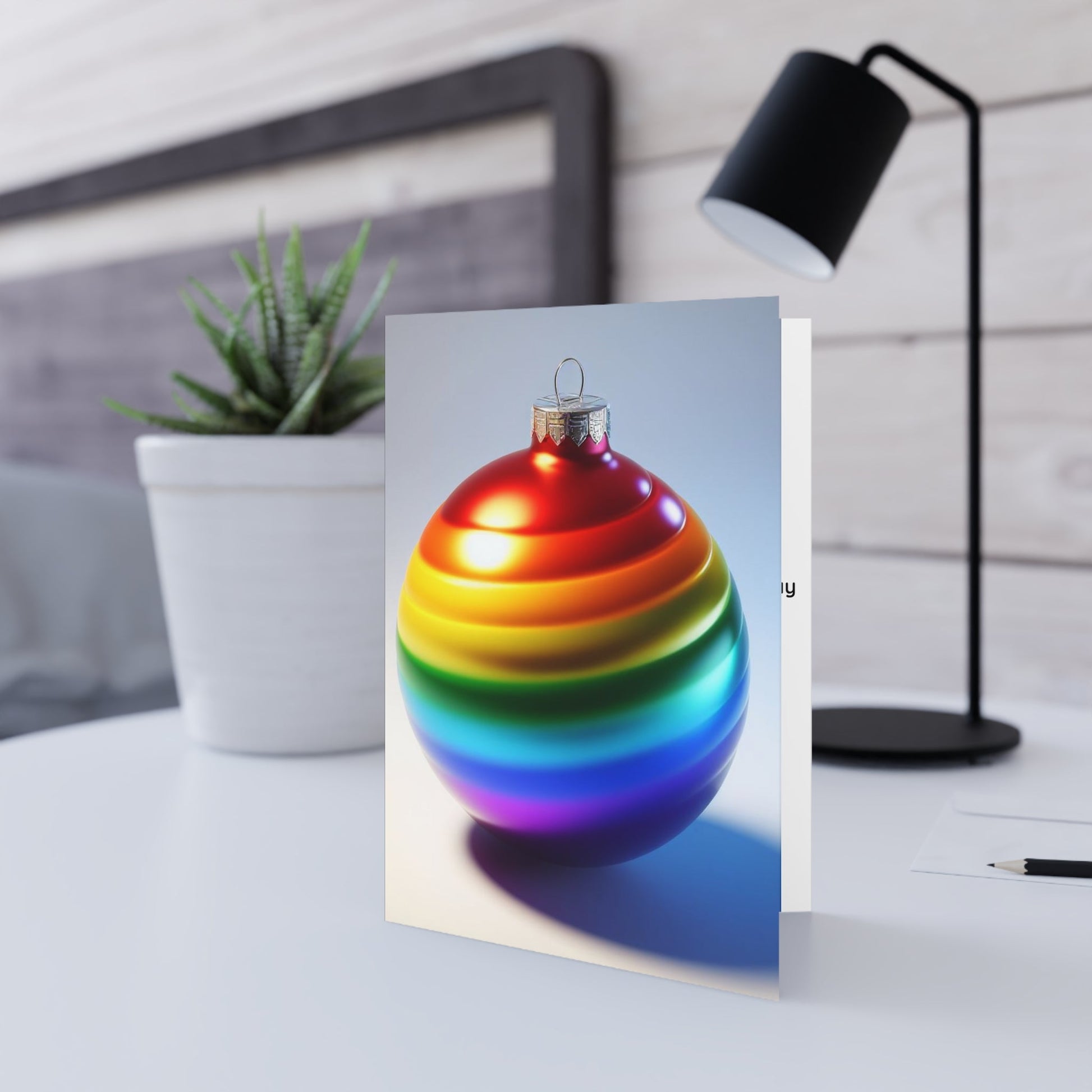 Greeting Card - LGBTQIA+ Queer Pride Bauble Christmas Greeting Card