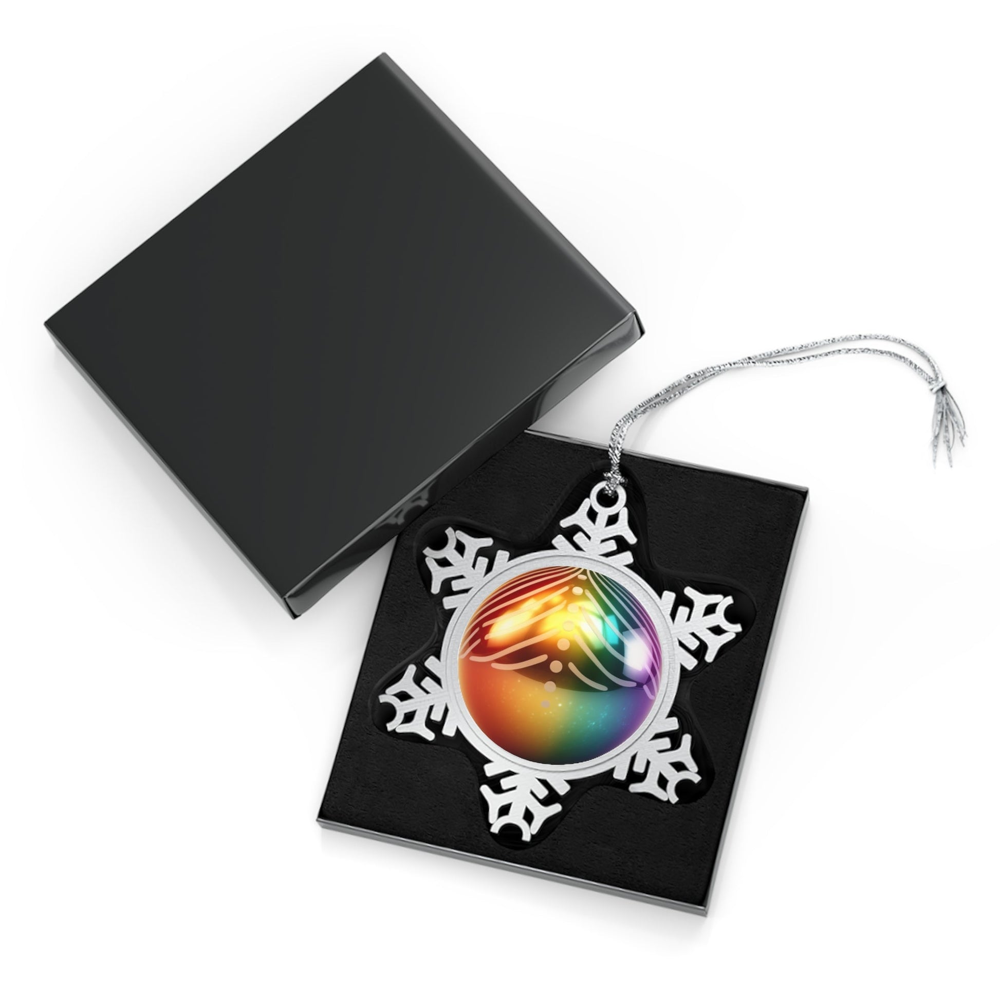 Home Decor - Rainbow Resplendence LGBTQIA+ Queer Pewter Snowflake Ornament