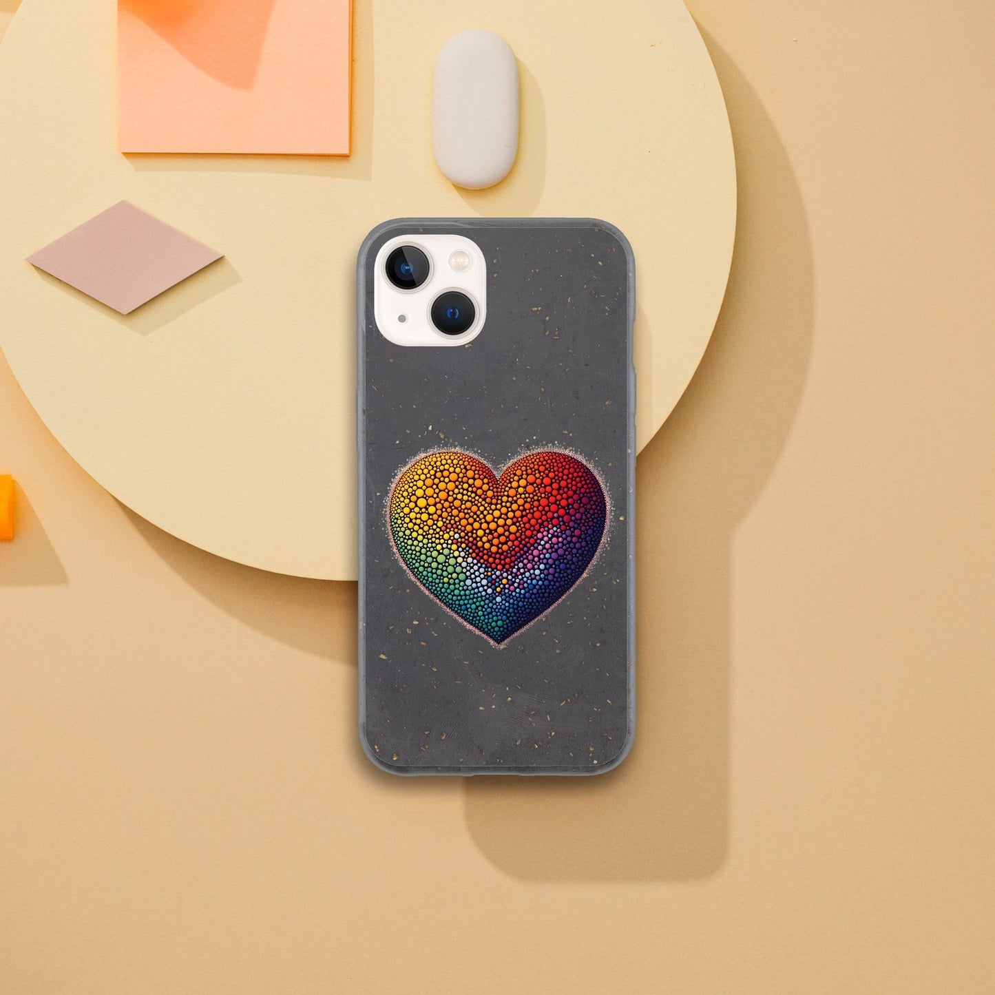 Mobile Phone Case - Heart Drops - IPhone Case - Samsung Case - Clear - Flexi - Bio - LGBTQIA+ Mobile Phone Cases