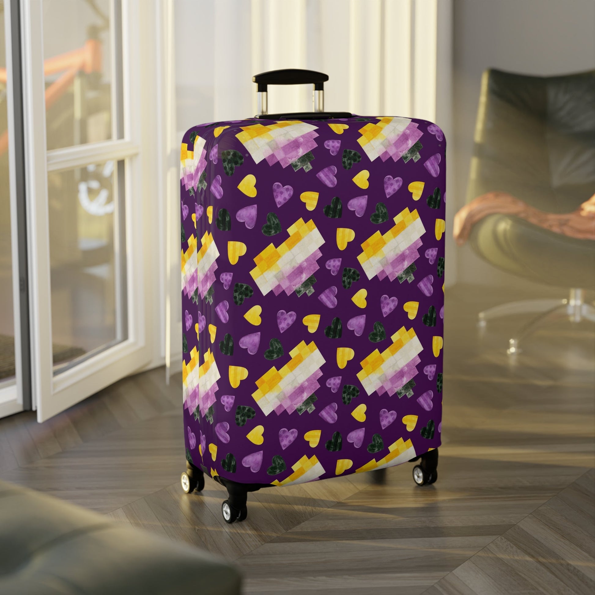 Enby Heart Pride LGBTQIA+ Luggage Cover