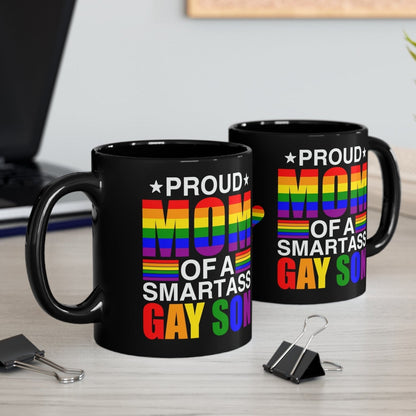 Mug - LGBTQIA+ Queer Proud Mom 11oz Black Mug