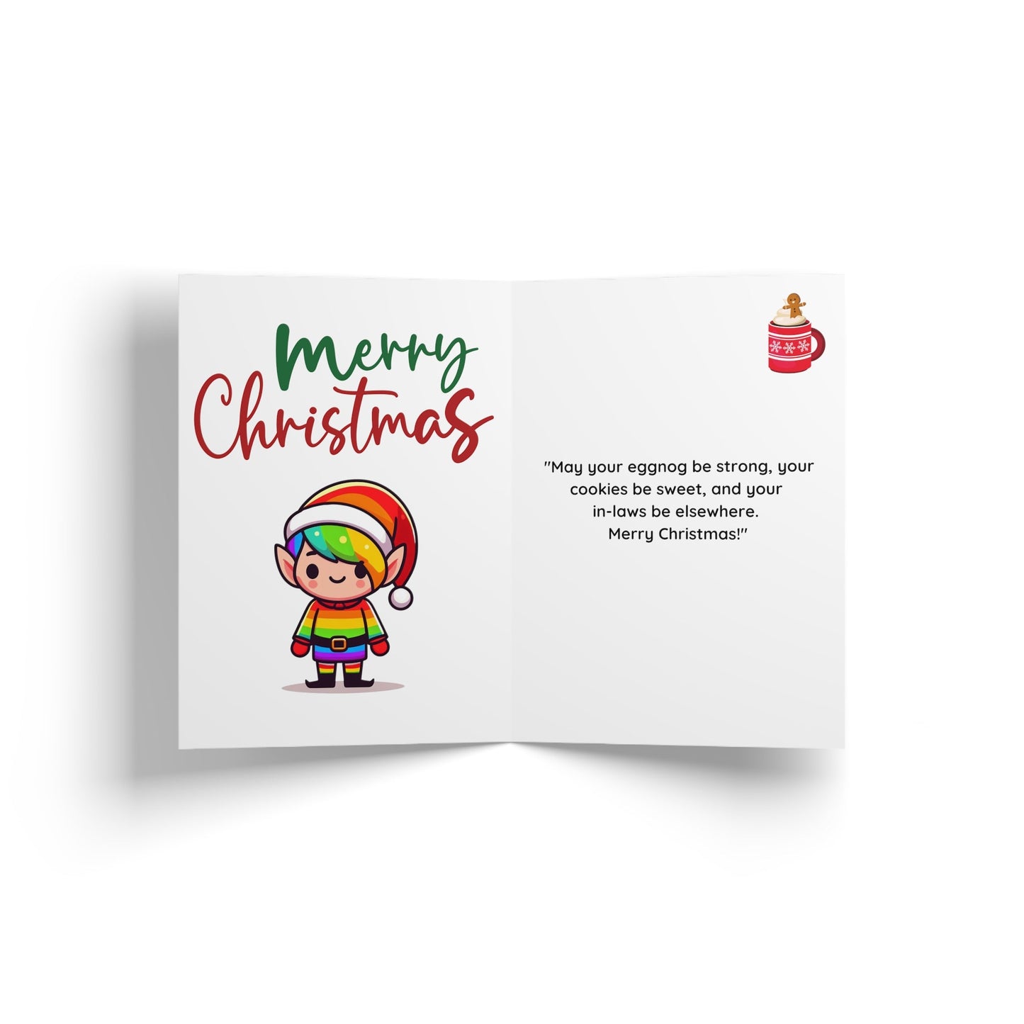 Greeting Card - LGBTQIA+ Queer Pride Elf Christmas Greeting Card