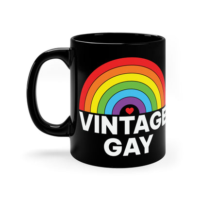 Mug - LGBTQIA+ Queer Vintage Gay 11oz Black Mug