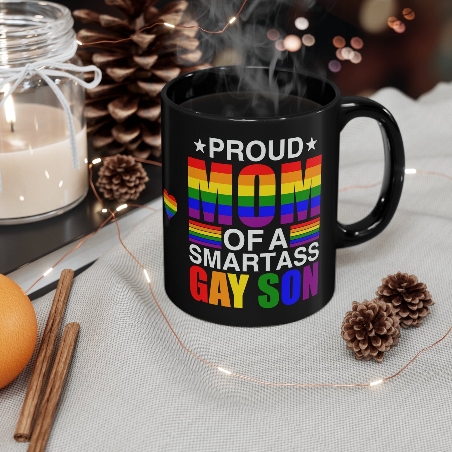 Mug - LGBTQIA+ Queer Proud Mom 11oz Black Mug