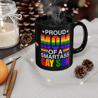 Mug - LGBTQIA+ Queer Proud Mom 11oz Black Mug