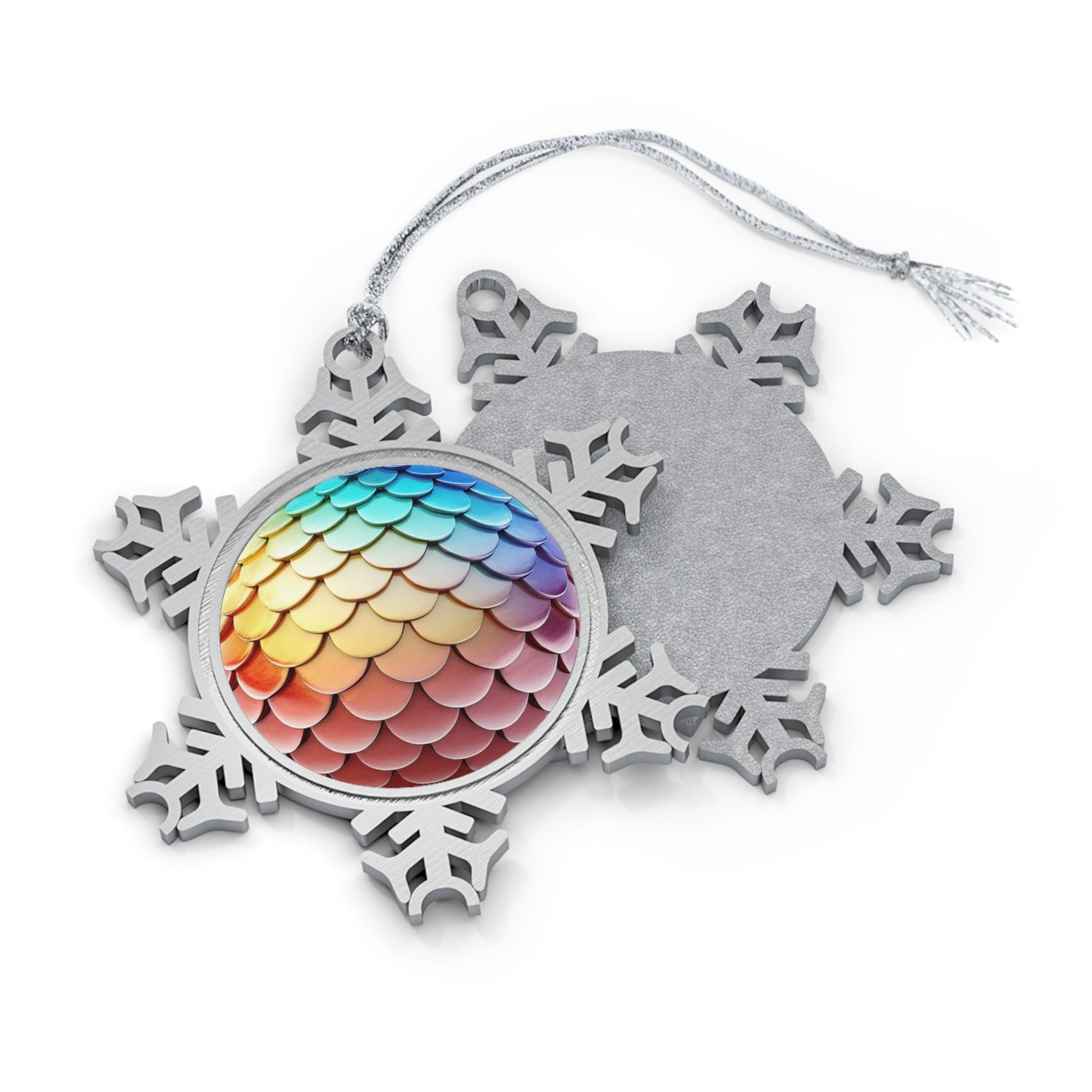 Home Decor - Unity Crystal Frost LGBTQIA+ Queer Pewter Snowflake Ornament