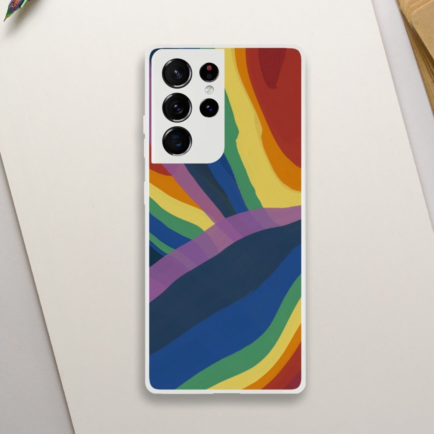 Mobile Phone Case - Rainbow Spill Flexi Phone Case - LGBTQIA+ Queer