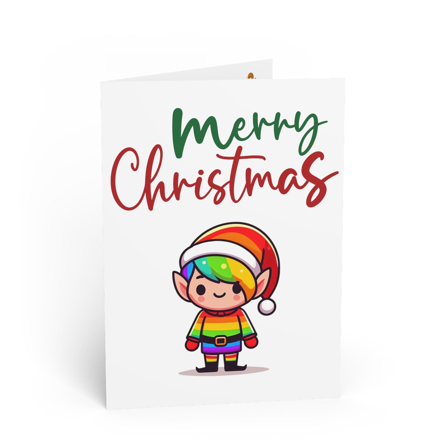 Greeting Card - LGBTQIA+ Queer Pride Elf Christmas Greeting Card