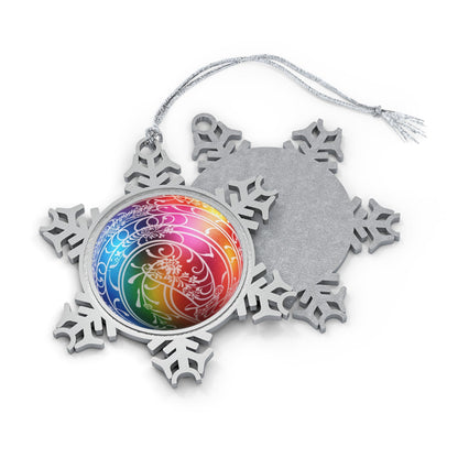 Home Decor - Fluid And Frosty LGBTQIA+ Queer Pewter Snowflake Ornament