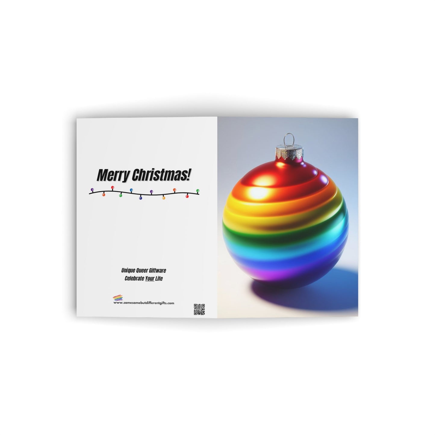 Greeting Card - LGBTQIA+ Queer Pride Bauble Christmas Greeting Card