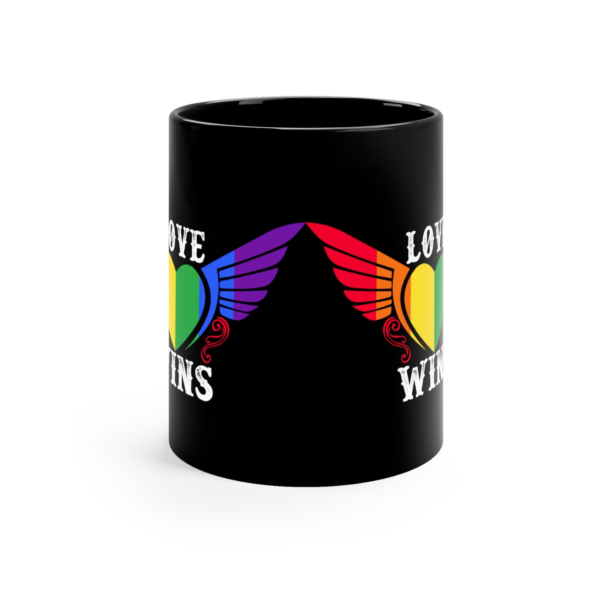 Mug - LGBTQIA+ Queer Wings Of Love 11oz Black Mug