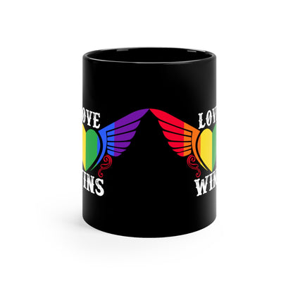 Mug - LGBTQIA+ Queer Wings Of Love 11oz Black Mug