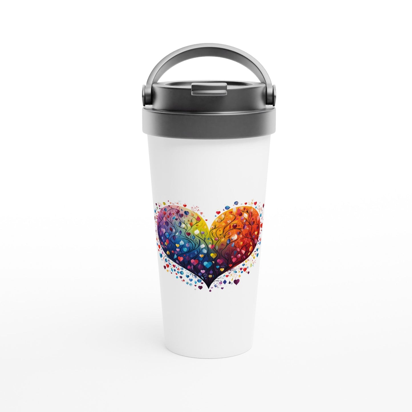 Travel Mug - Pride Heart 15oz Stainless Steel Travel Mug