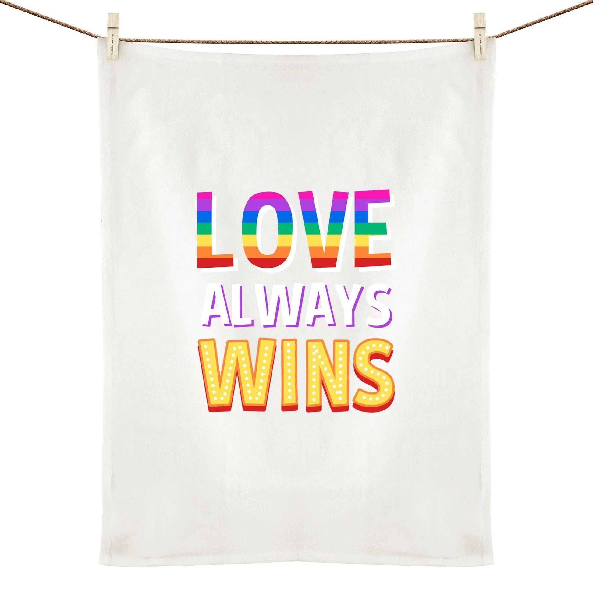 Tea Towel - Love Always Wins - LGBTQIA+ Queers In The Kitchen Tipsy Tea Towels