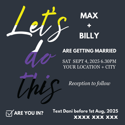 LGBTQIA+ Queer Let's Do This - Wedding Invitations