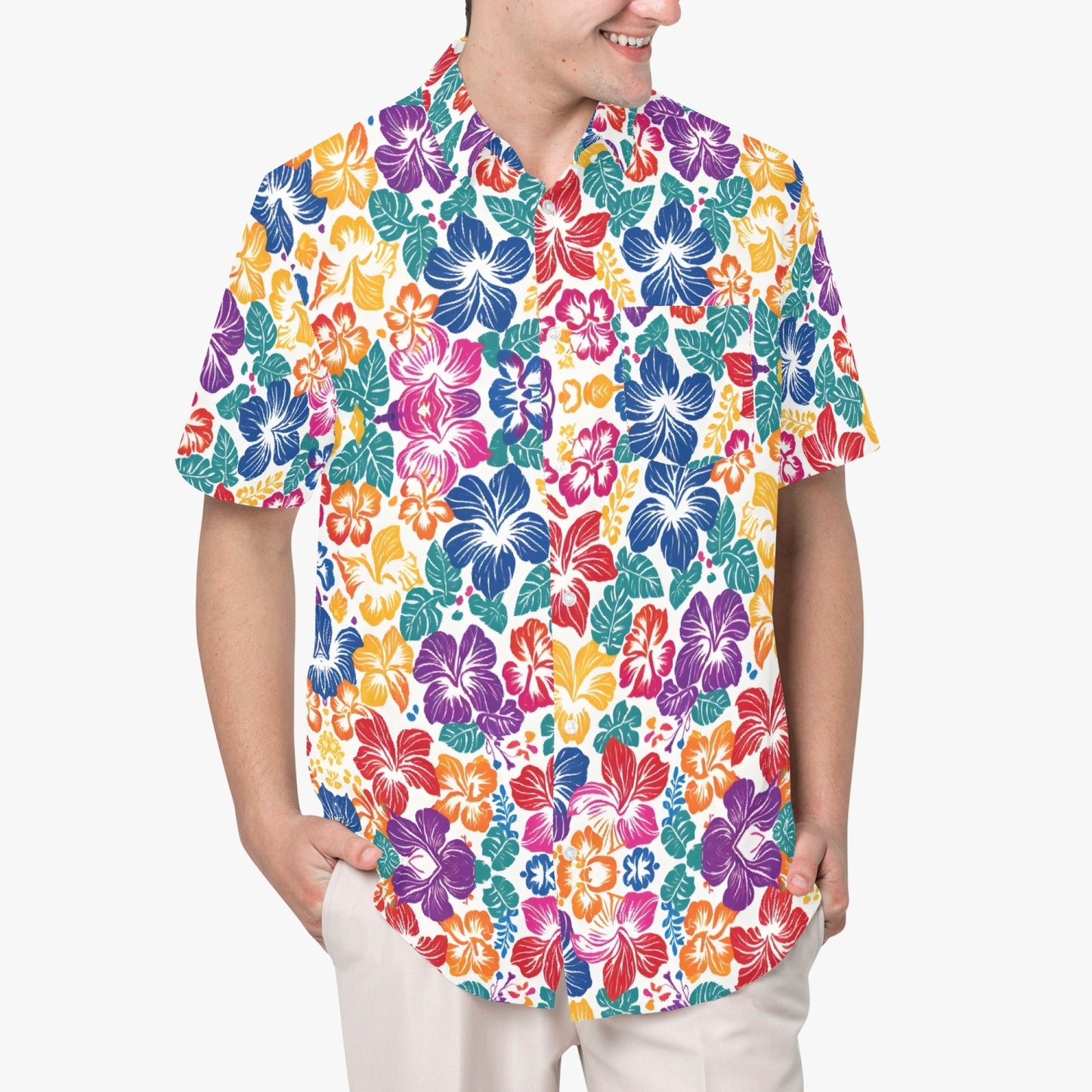 LGBTQIA+ Queer Hibiscus Hawaiian Shirt