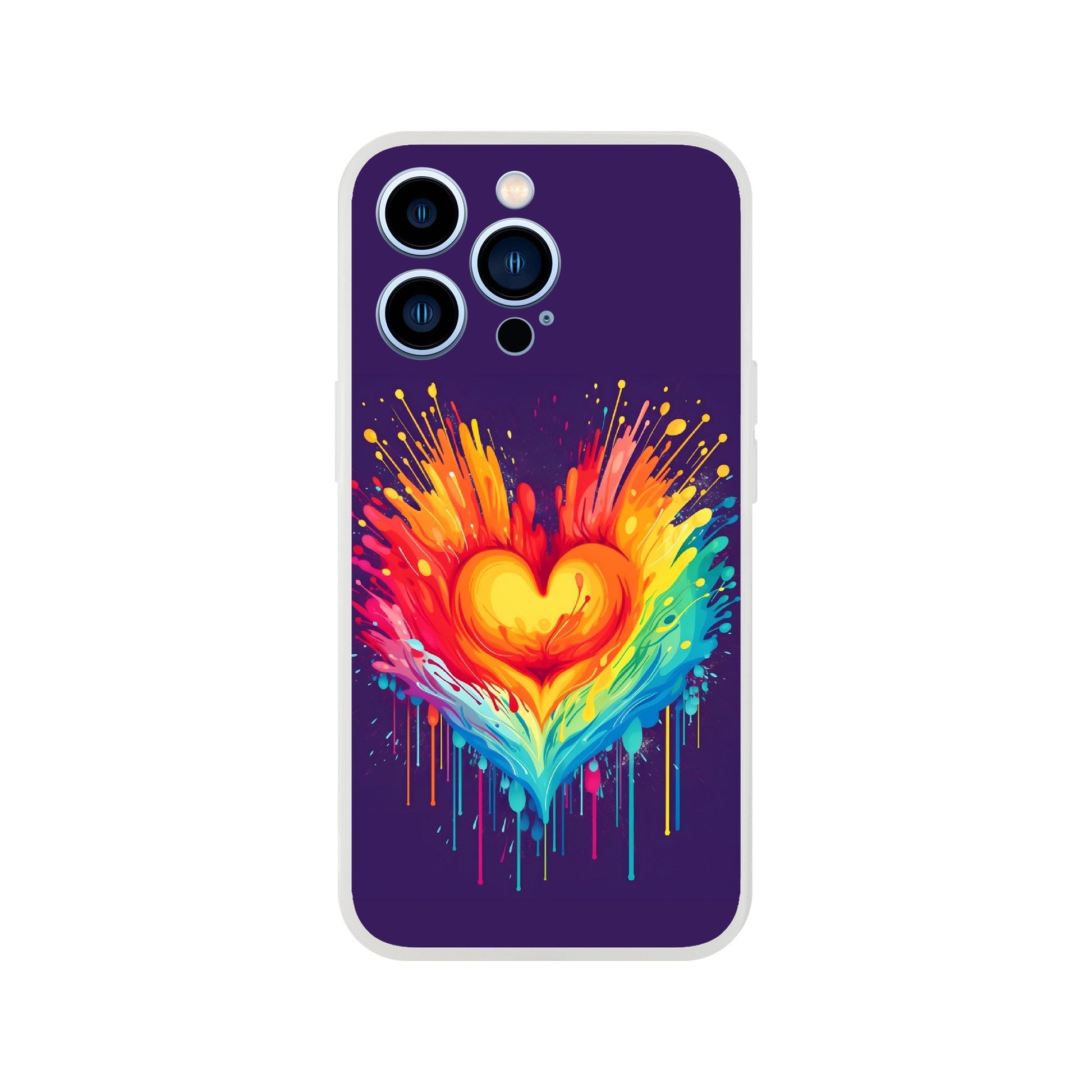 Mobile Phone Case - Heart Drop Pride Flexi Phone Case - LGBTQIA+ Queer