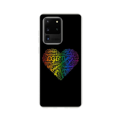 Mobile Phone Case - Bright Heart Pride Flexi Phone Case - LGBTQIA+ Queer