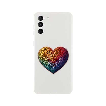 Mobile Phone Case - Heart Drops - IPhone Case - Samsung Case - Clear - Flexi - Bio - LGBTQIA+ Mobile Phone Cases