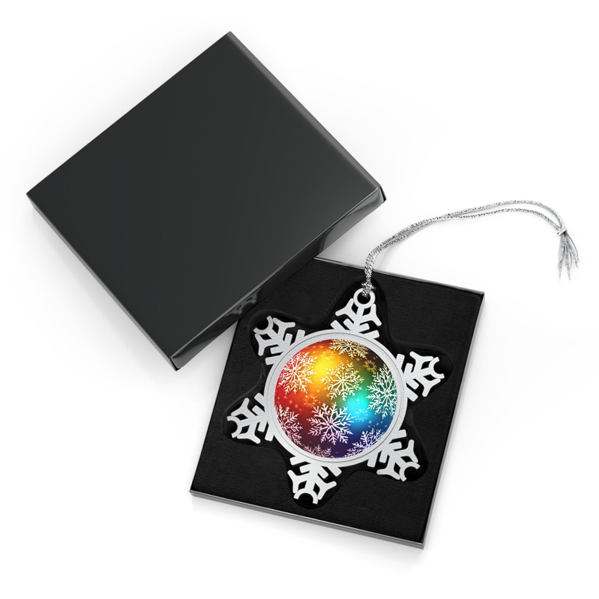 Home Decor - Bi Bauble Bliss LGBTQIA+ Queer Pewter Snowflake Ornament