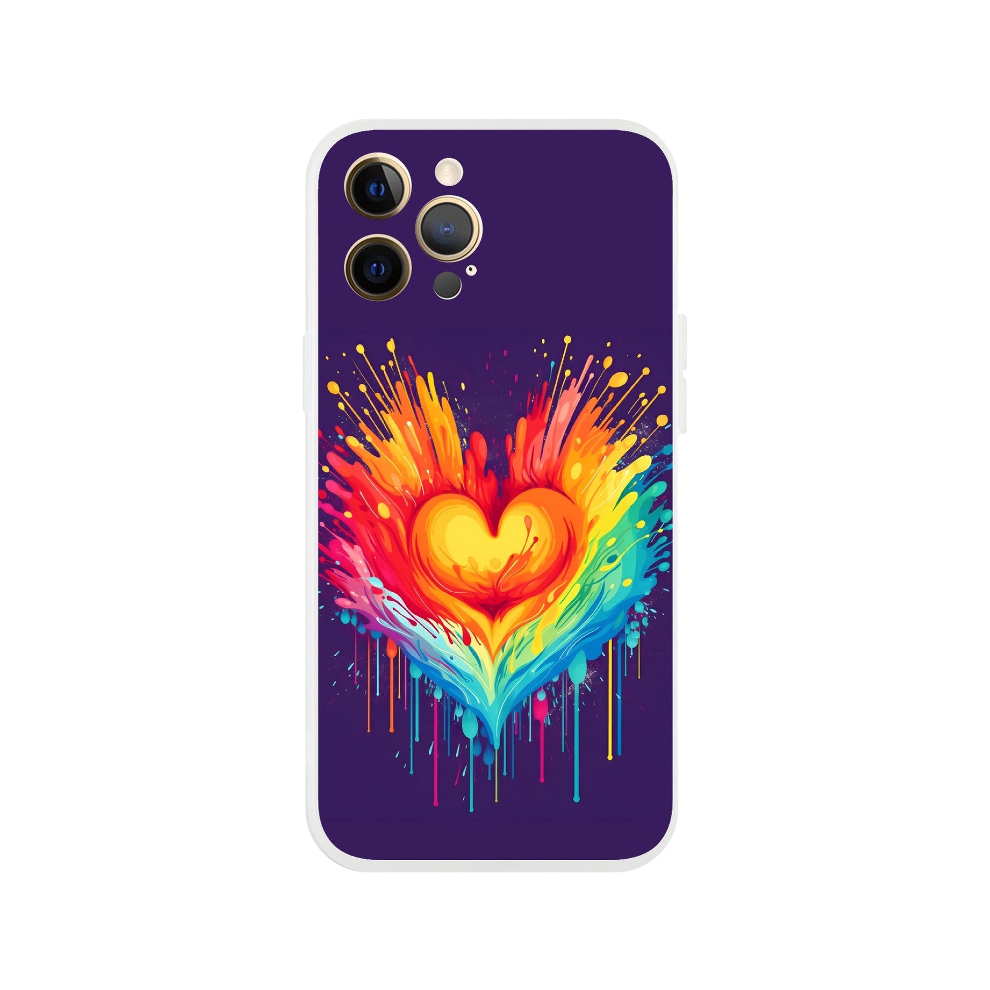 Mobile Phone Case - Heart Drop Pride Flexi Phone Case - LGBTQIA+ Queer