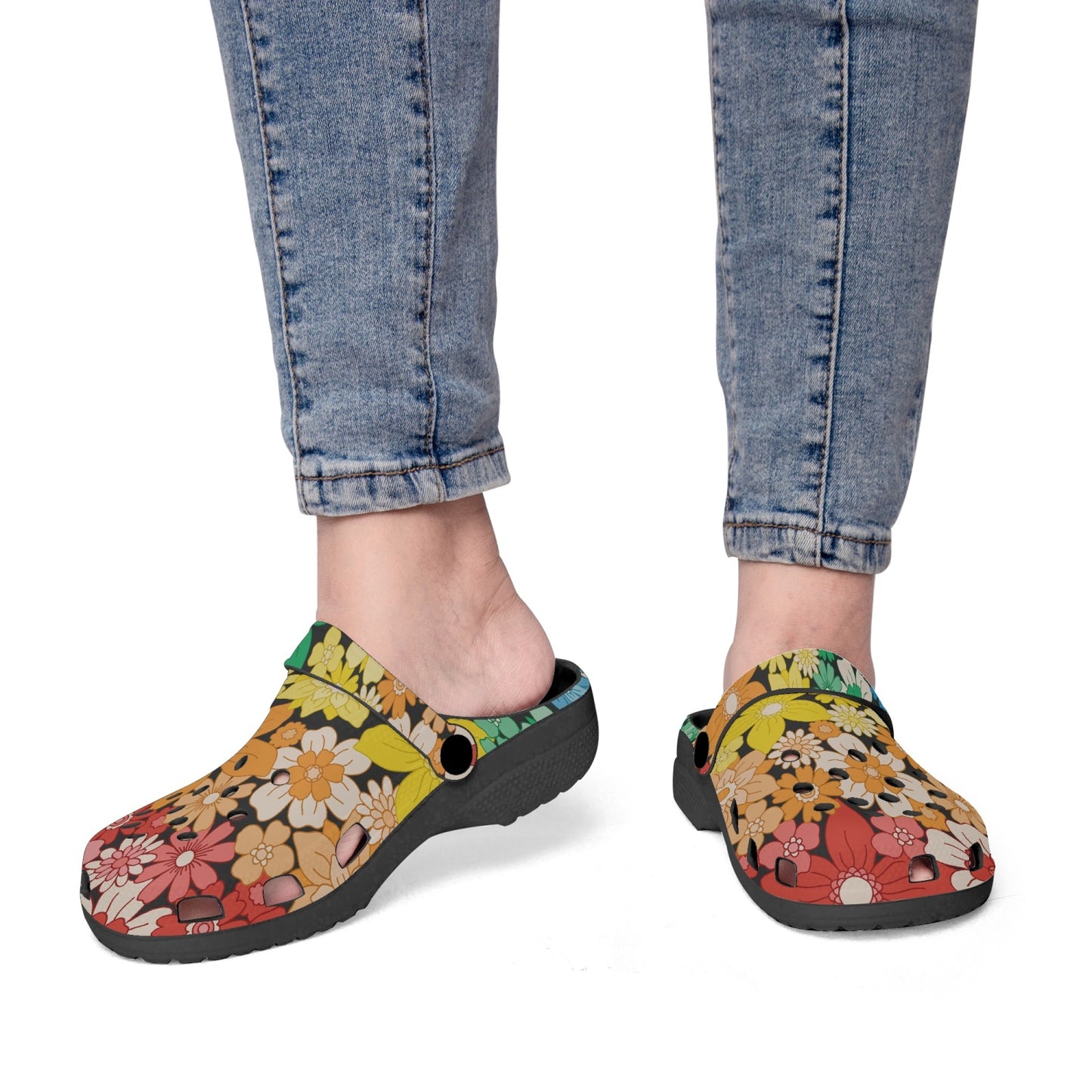 LGBTQIA+ Queer Floral Fantasy Pride Clog Slides