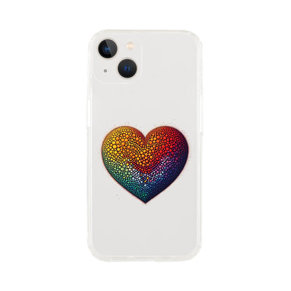 Mobile Phone Case - Heart Drops - IPhone Case - Samsung Case - Clear - Flexi - Bio - LGBTQIA+ Mobile Phone Cases