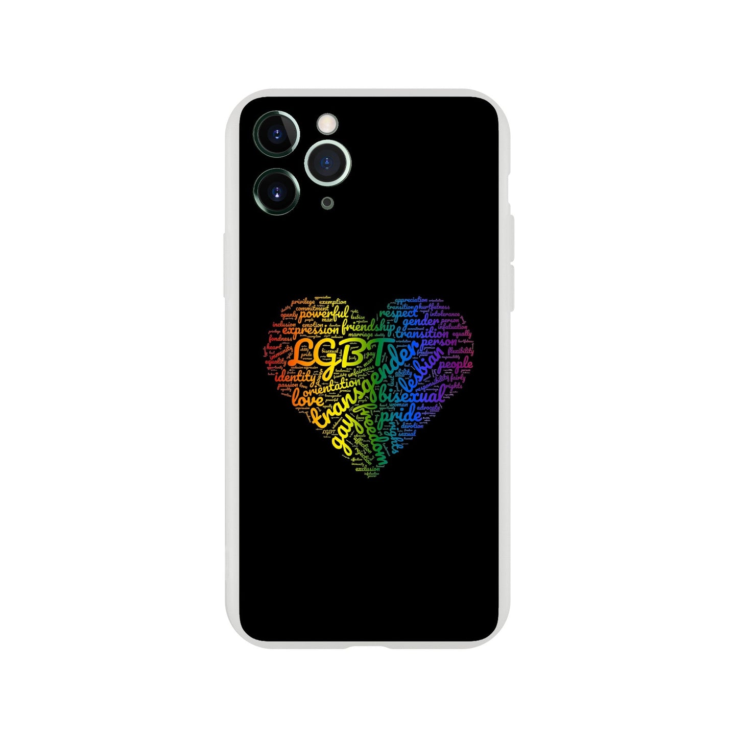 Mobile Phone Case - Bright Heart Pride Flexi Phone Case - LGBTQIA+ Queer