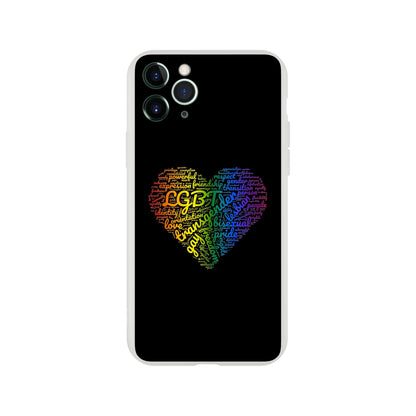 Mobile Phone Case - Bright Heart Pride Flexi Phone Case - LGBTQIA+ Queer