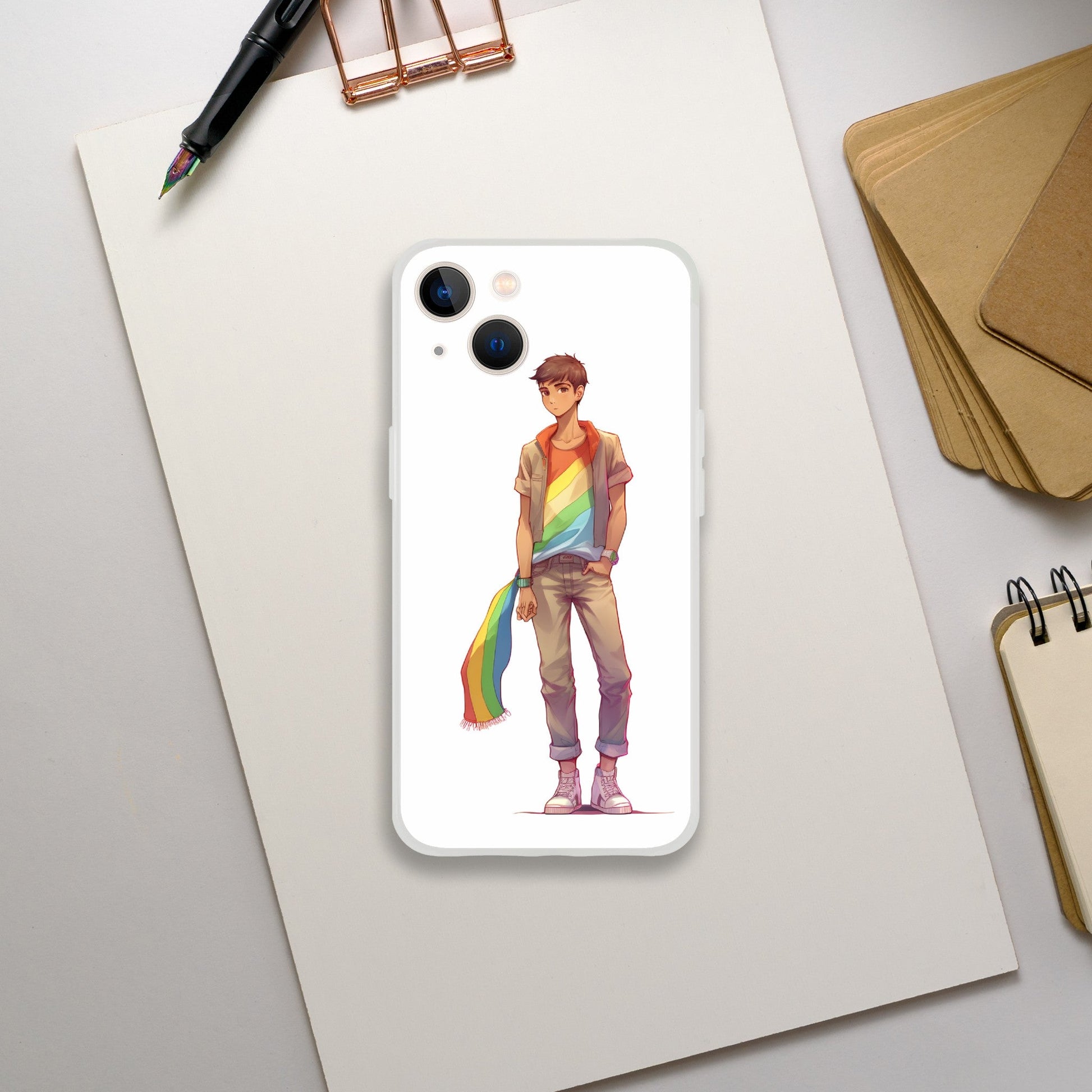 Mobile Phone Case - Heartbreak Boy Pride Flexi Phone Case - LGBTQIA+ Queer