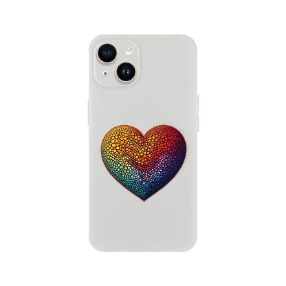 Mobile Phone Case - Heart Drops - IPhone Case - Samsung Case - Clear - Flexi - Bio - LGBTQIA+ Mobile Phone Cases