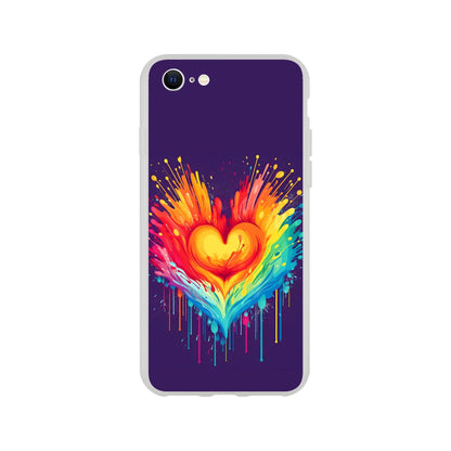 Mobile Phone Case - Heart Drop Pride Flexi Phone Case - LGBTQIA+ Queer