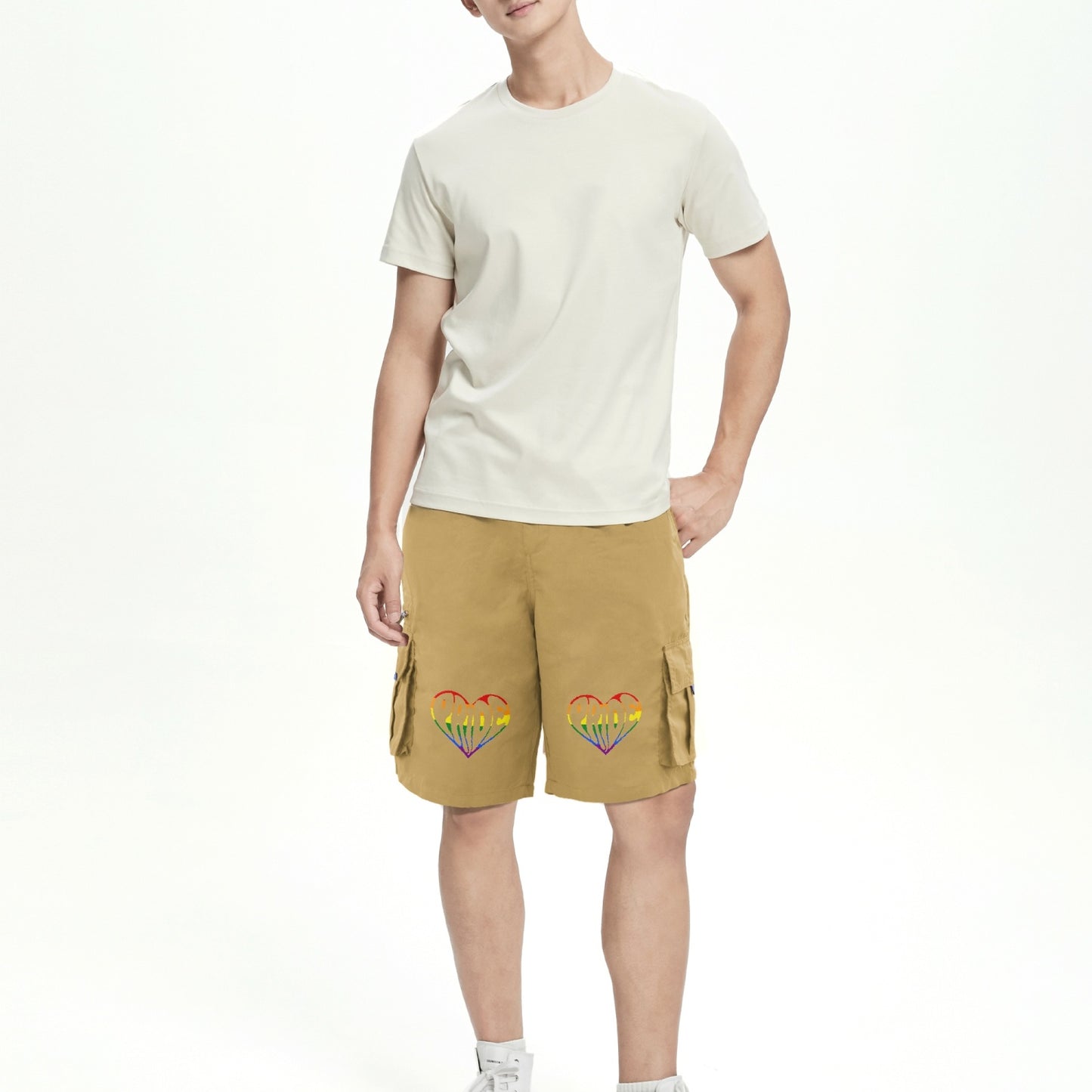 LGBTQIA+ Queer Pride Heart Cargo Shorts