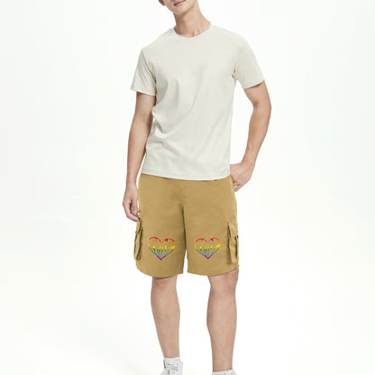 LGBTQIA+ Queer Pride Heart Cargo Shorts