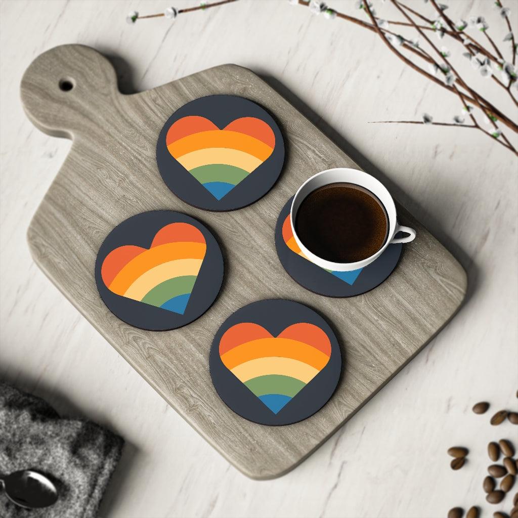 Coasters - Pride Retro Heart Coasters