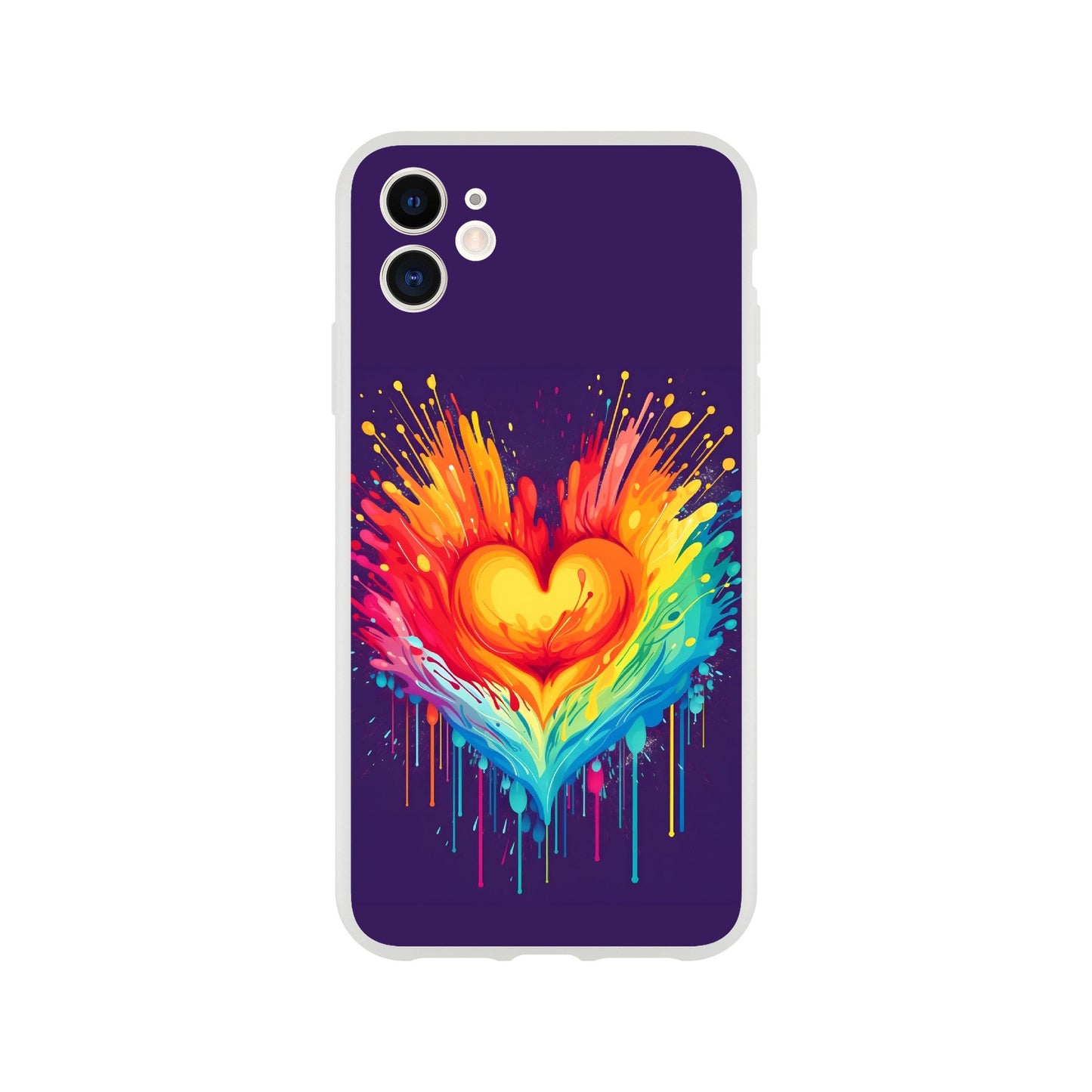 Mobile Phone Case - Heart Drop Pride Flexi Phone Case - LGBTQIA+ Queer