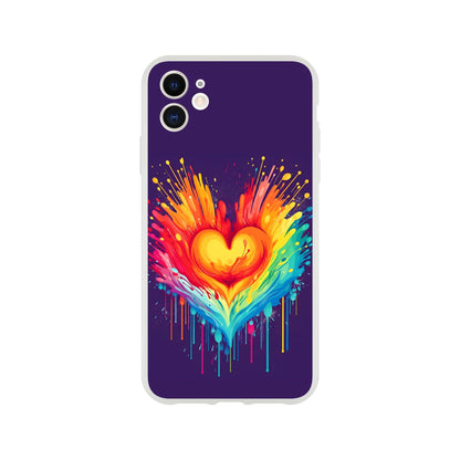 Mobile Phone Case - Heart Drop Pride Flexi Phone Case - LGBTQIA+ Queer